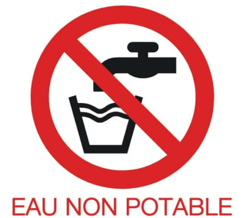 signalétique, eau non potable, panneau, interdiction