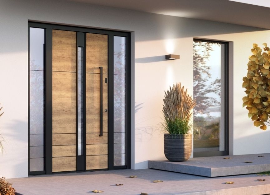 Link und bild Hausfront mit Haustüre