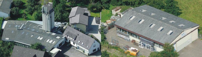 Verwaltungsgebäude mit Werkstatt und Ausstellung und Produktionshalle Kunststoff