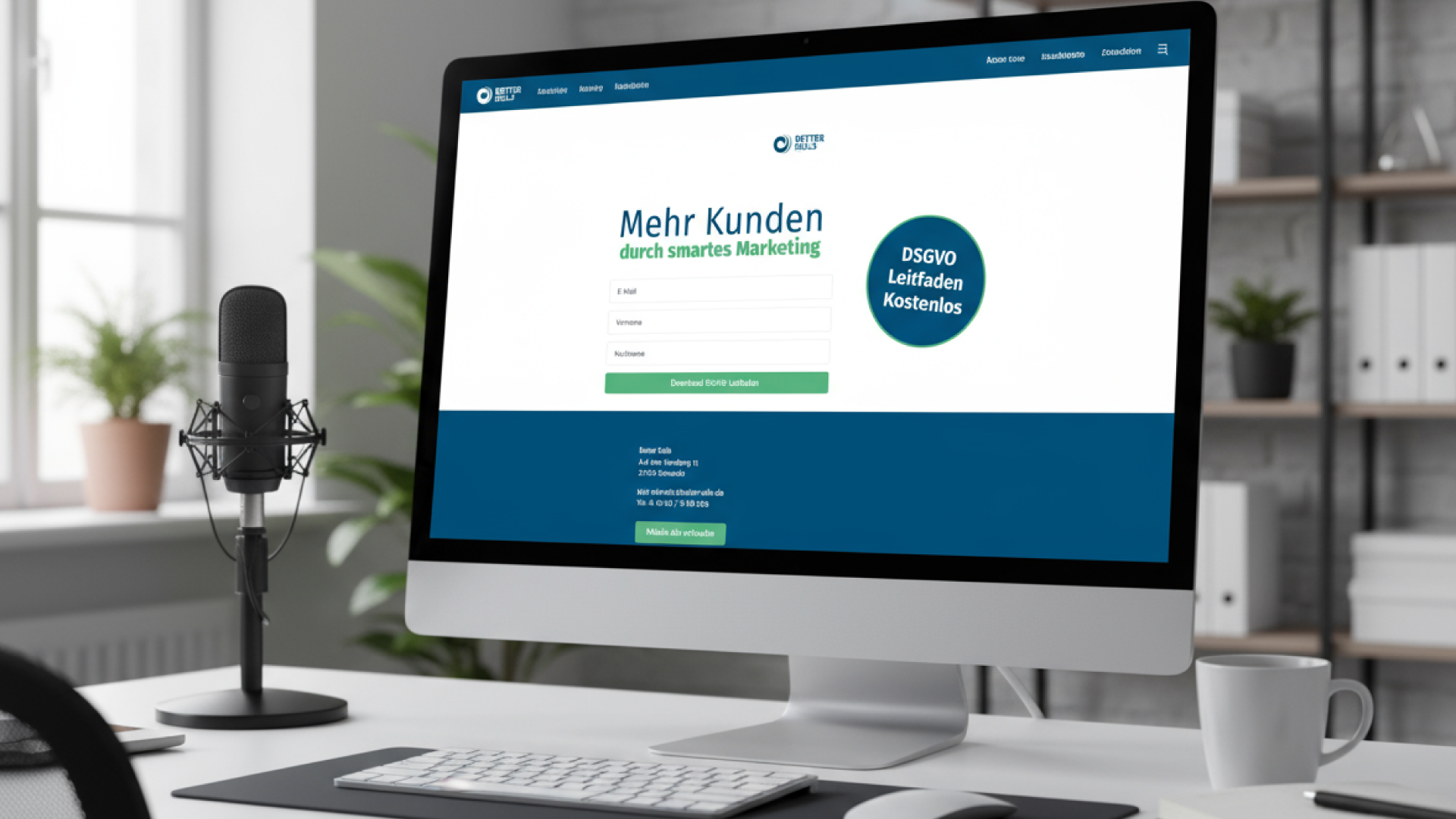 Landingpage auf Monitor