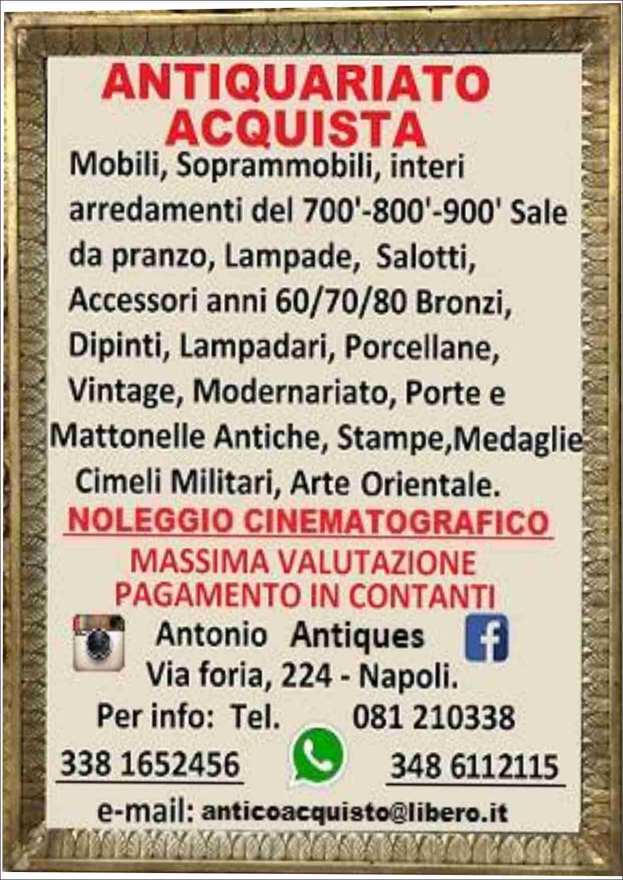 antiquariato acquista napoli