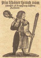 Historische Zeichnung mit Mann in Tracht