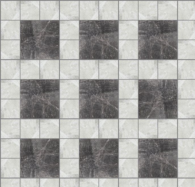 Tile layout pattern stepping stone