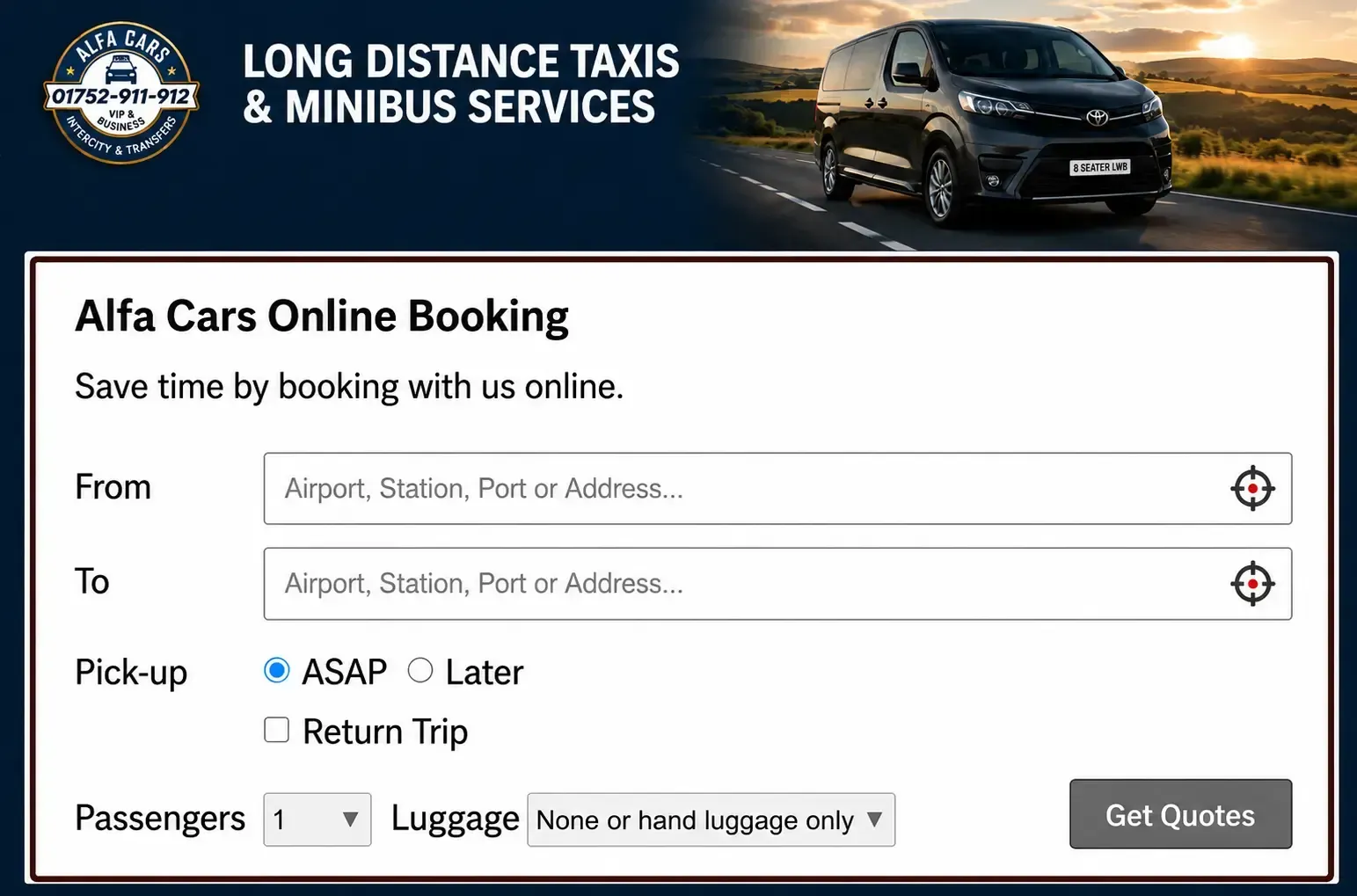 Alfa cars Plymouth booking