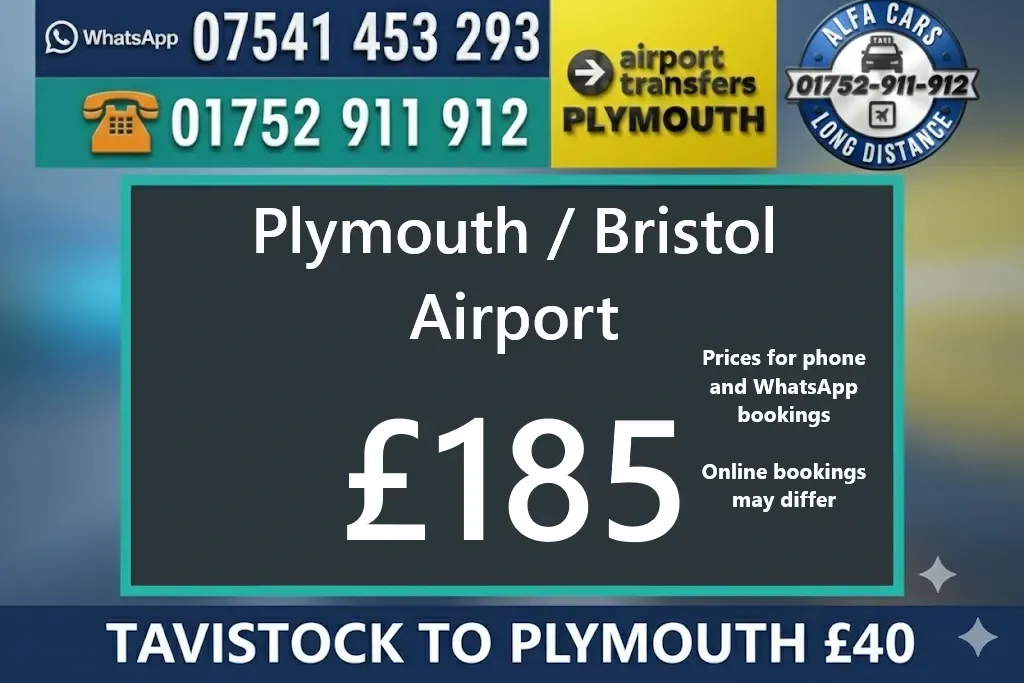 Plymouth to Bristol airport £185