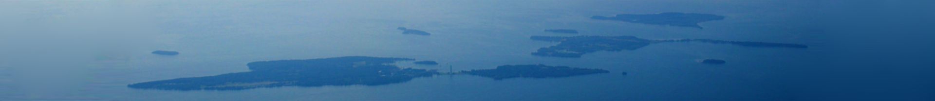 Aerial view of the Lake Erie Islands that make up Put-in-Bay Township.