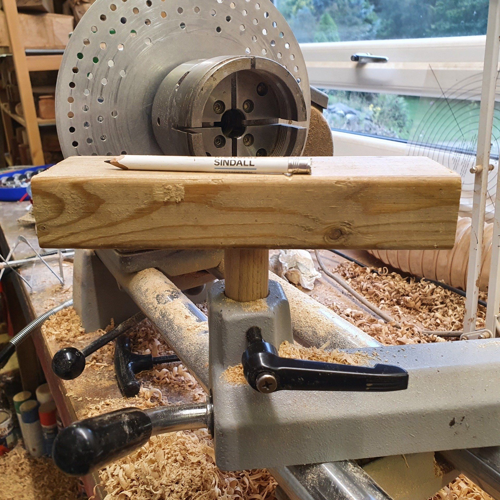 Homemade indexing tool rest Woodturning lathe indexing tool rest