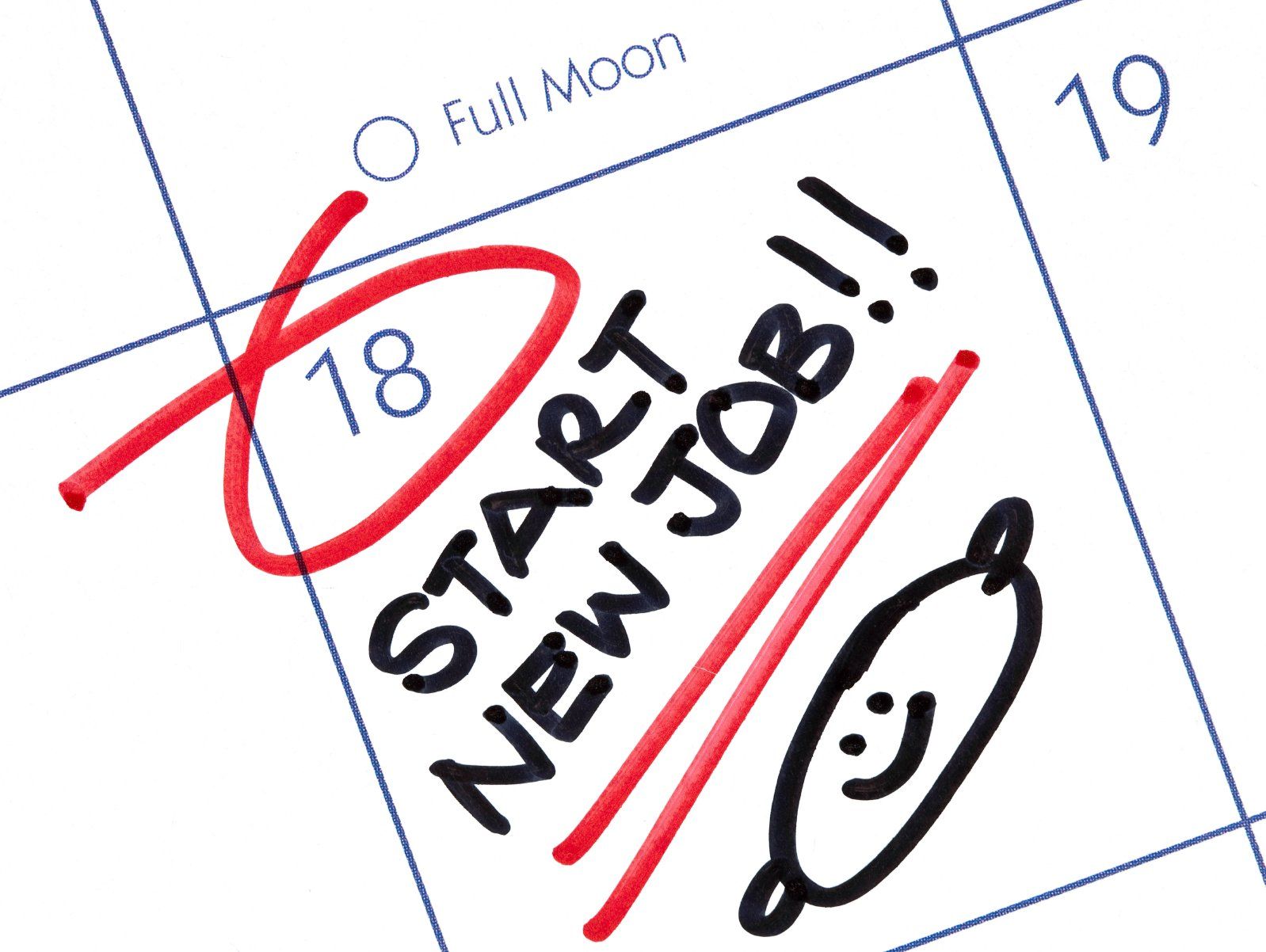 Kalender-neuer Job-Pflege-Arbeit