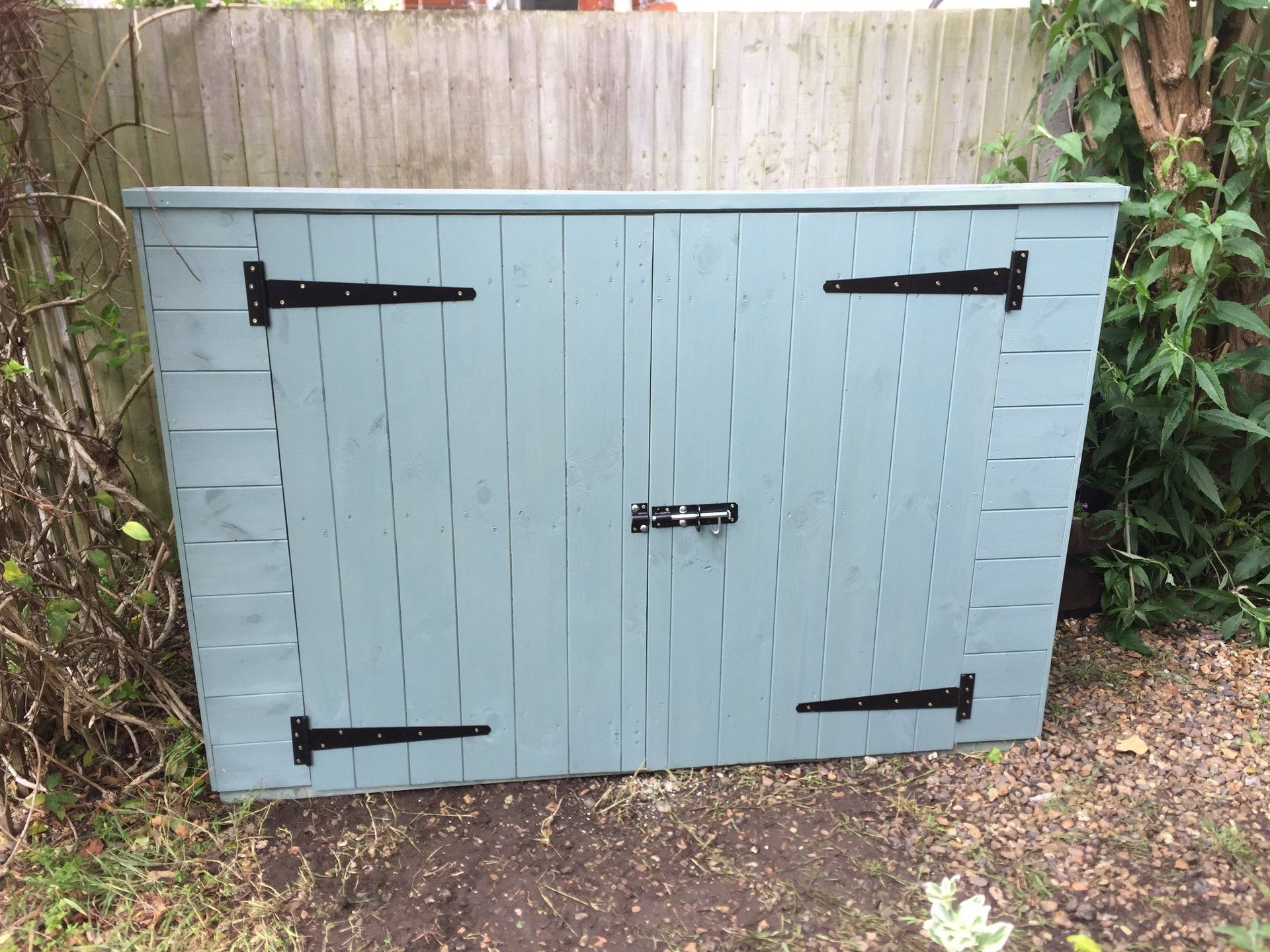 Blue bike shed.