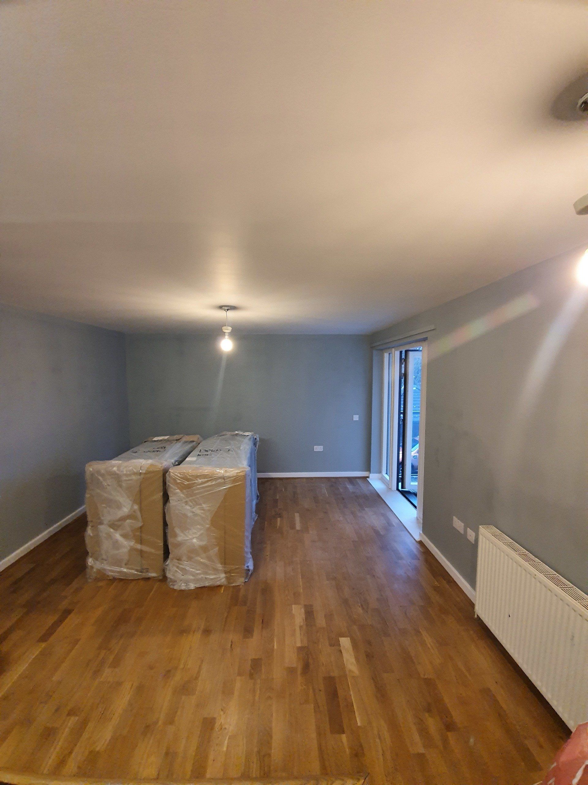 Grey walls with white woodwork