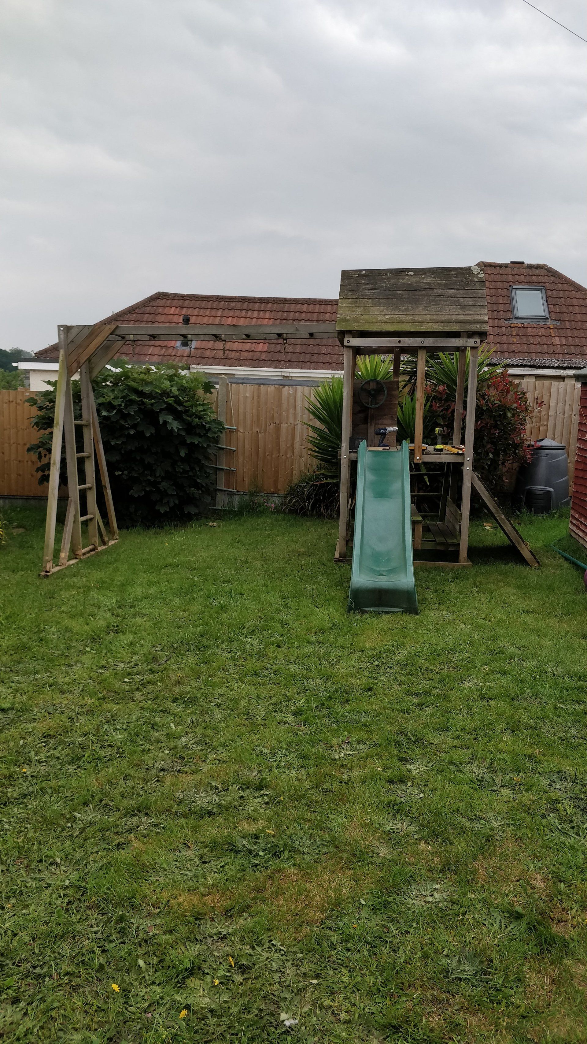 Wooden climbing frame
