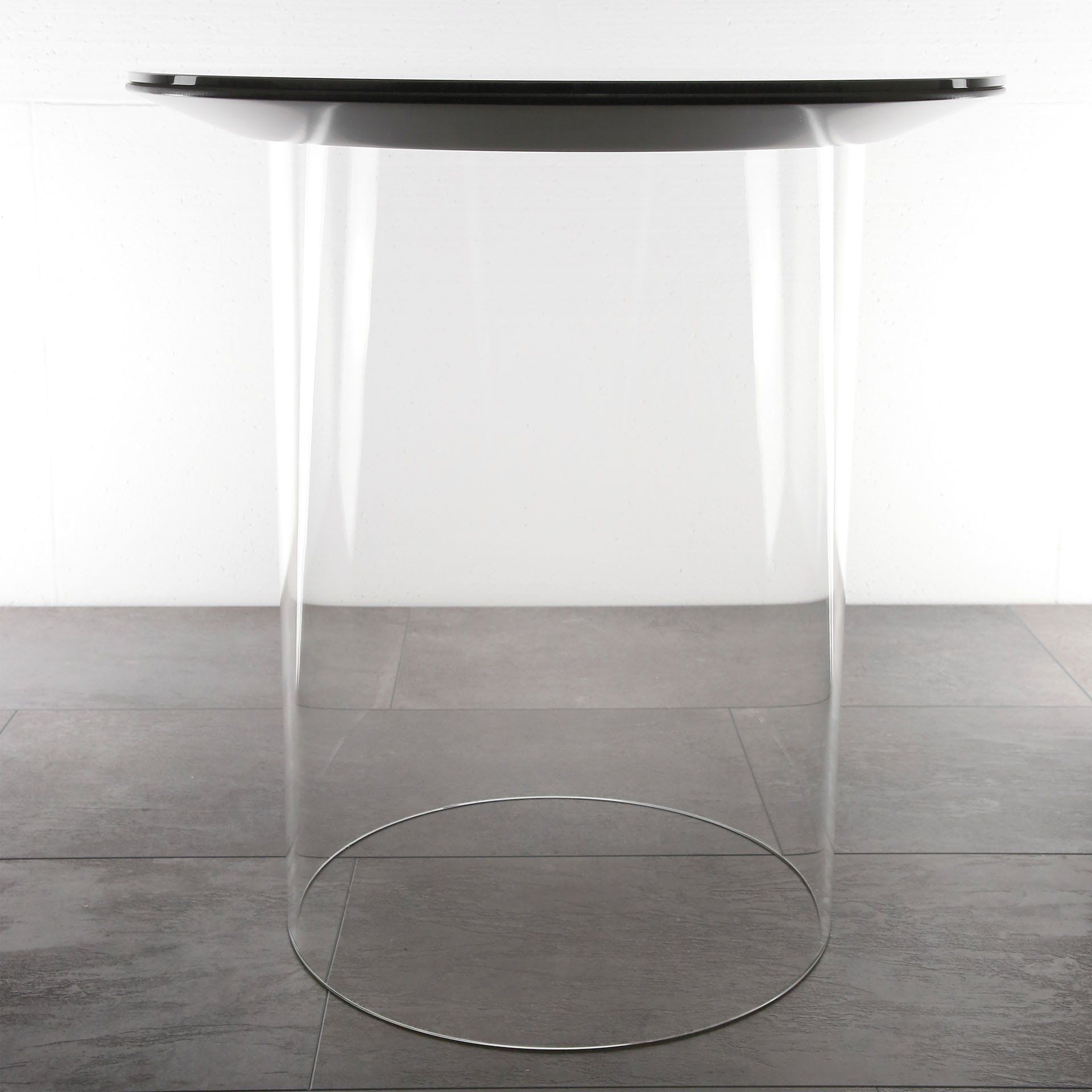 Side Table dontCme by objektN Design: borosilicate glass, solid colored glass, lacquered MDF