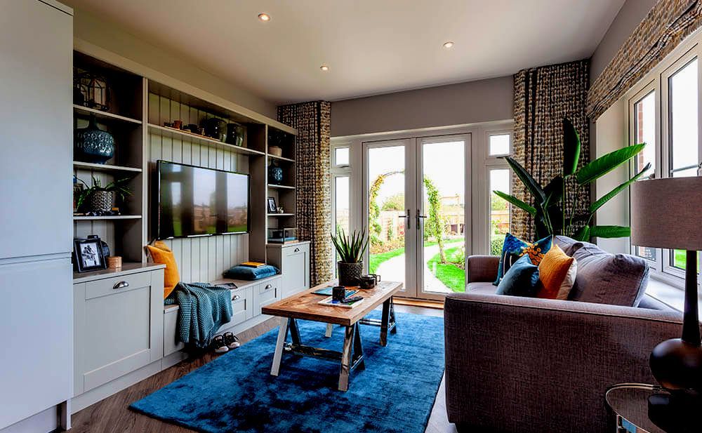 Shaker style AV wall unit and cabinets
