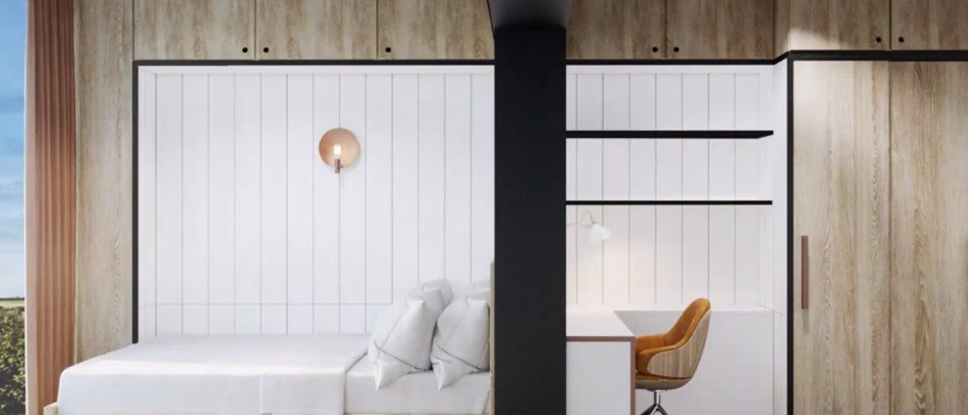 Student accommodation compact living room design
