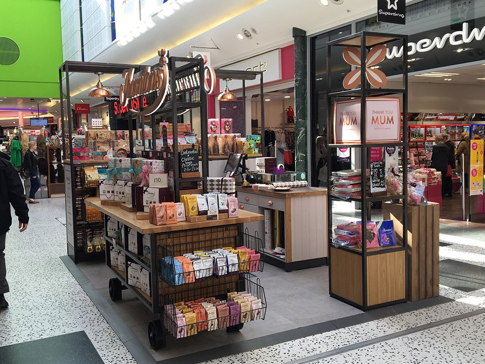 Thorntons pop-up shop in shopping centre