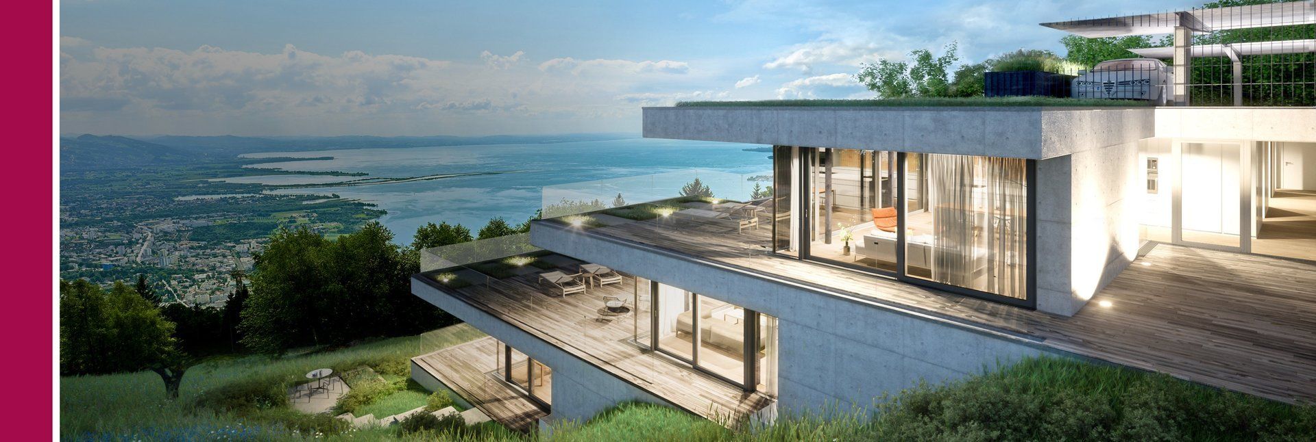 Terassenhäuser Edel Wohnambiente Ausblick reich Lindau Hanglage