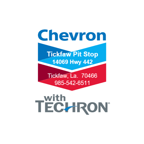 Chevron Tickfaw Pit Stop Logo