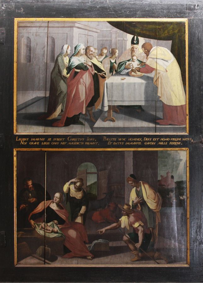 Altar Kirche St. Christian. Seitenflügel links geschlossen