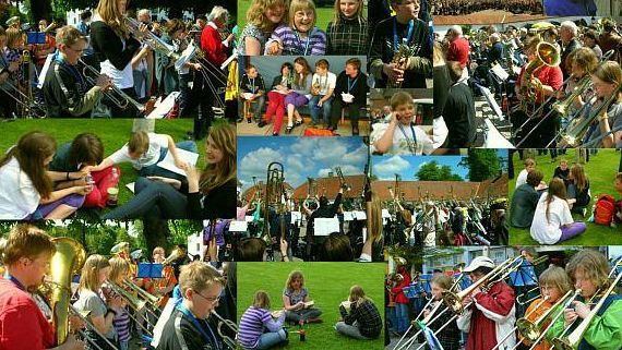 Posaunenchor St. Christian Garding Das Bild zeigt eine Kollage aus Bildern des Posaunenchor St. Christian Garding