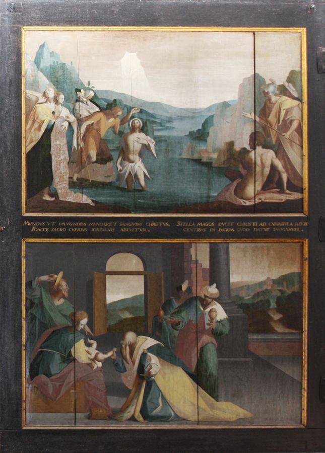 Altar Kirche St. Christian. Seitenflügel rechts geschlossen