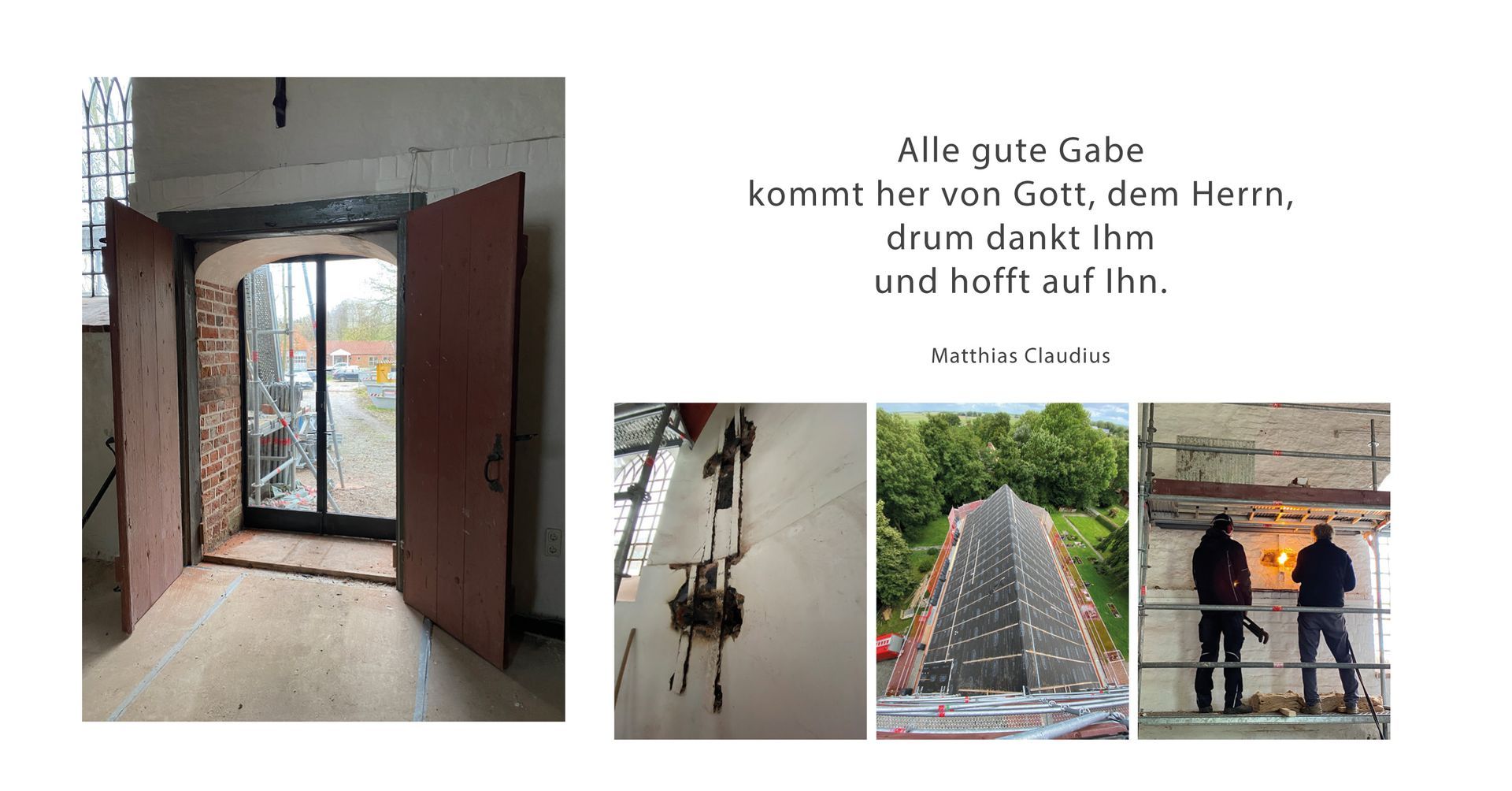 Das Bild zeigt die Einladungskarte Kirche St. Michael für Wiedereröffnung nach der Sanierung