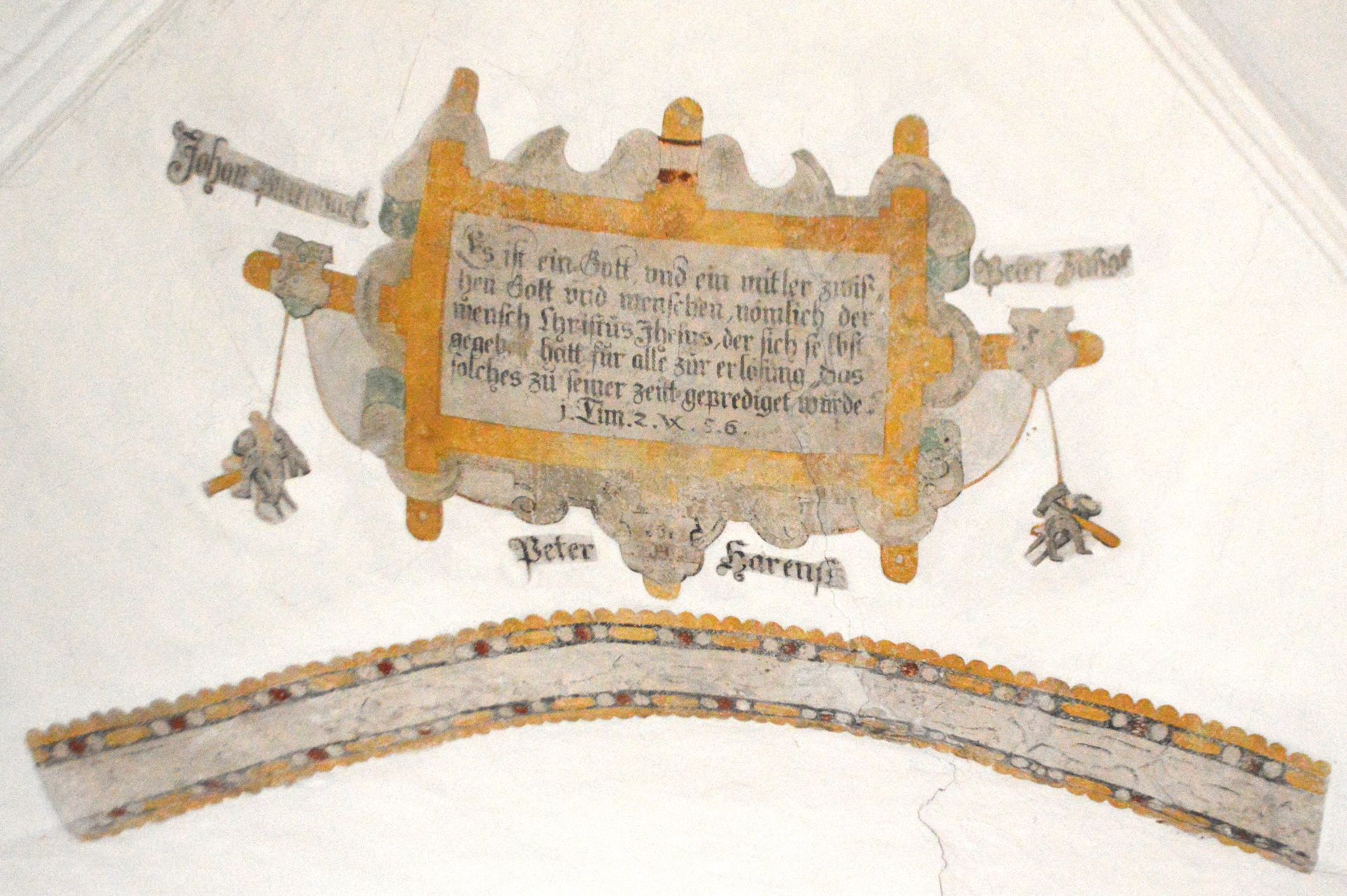 Kirche St. Christian in Garding. Deckeninschrift.