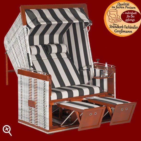 Der Teakholz Strandkorb Präsident gehört zu den Spitzenmodellen des Strandkorb Hersteller Sonnenpartner. Das Strandkorb Modell Präsident wird immer als Liegemodell geliefert. Die stufenlose Strandkorb- Oberkorb- Verstellung ist schon eine Besonderheit.