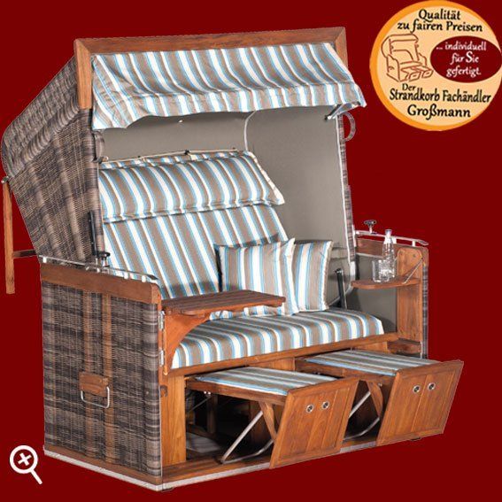 Der Teakholz Strandkorb Präsident gehört zu den Spitzenmodellen des Strandkorb Hersteller Sonnenpartner. Das Strandkorb Modell Präsident wird immer als Liegemodell geliefert. Die stufenlose Strandkorb- Oberkorb- Verstellung ist schon eine Besonderheit.