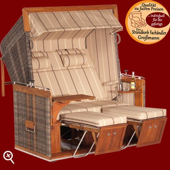 Der Teakholz Strandkorb Präsident gehört zu den Spitzenmodellen des Strandkorb Hersteller Sonnenpartner. Das Strandkorb Modell Präsident wird immer als Liegemodell geliefert. Die stufenlose Strandkorb- Oberkorb- Verstellung ist schon eine Besonderheit.