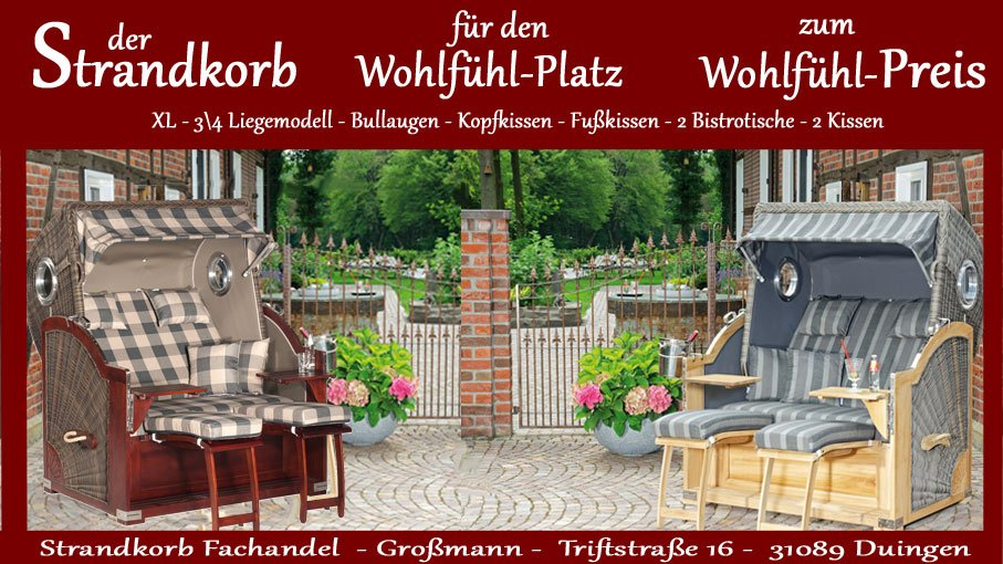 Der Strandkorb Rustikal XL 500 Plus Comfort ,ein Strandkorb der Marke Sunny Smart  hat eine Vollausstattung mit Bullaugen, Fußkissen , Nackenkissen, Kuschelkissen und 2 Bistrotischen. Der XL Strandkorb Rustikal 500 Plus Comfort  Keitum und Strandkorb Kampen sind Strandkörbe für den Lieblingsplatz im Garten
