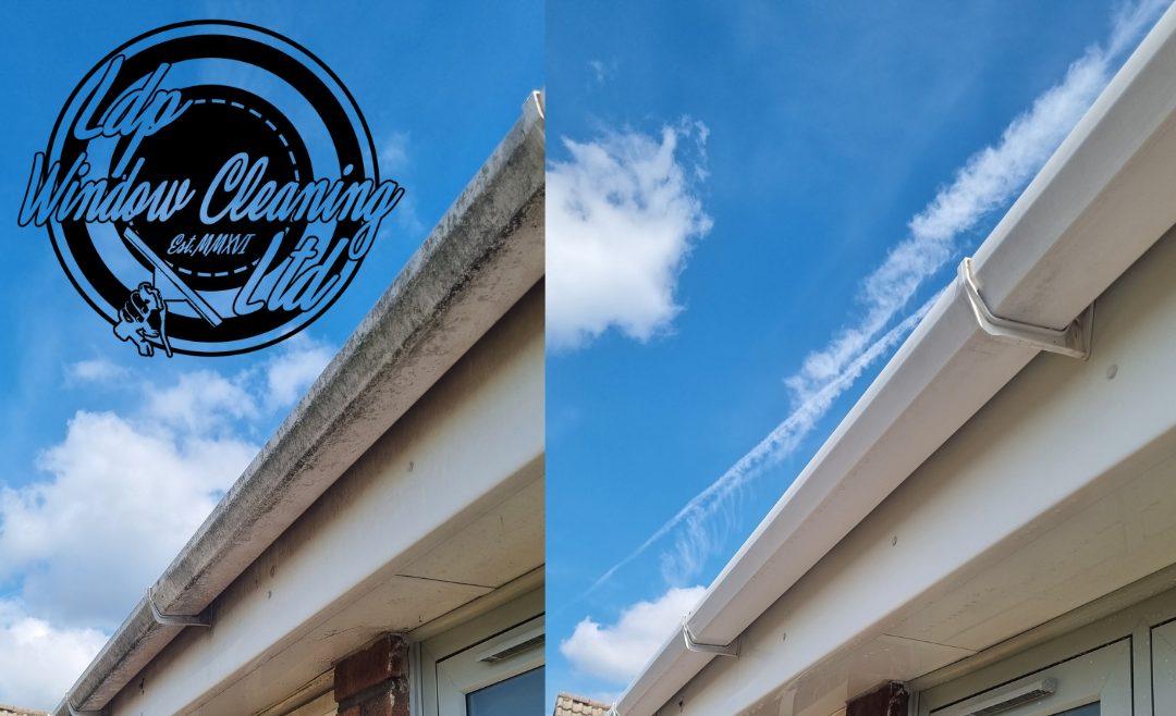 soffit and fascia clean before and after photo