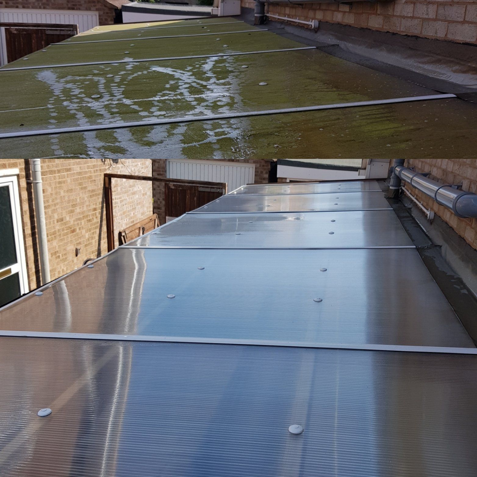 car car port roof before and after the clean