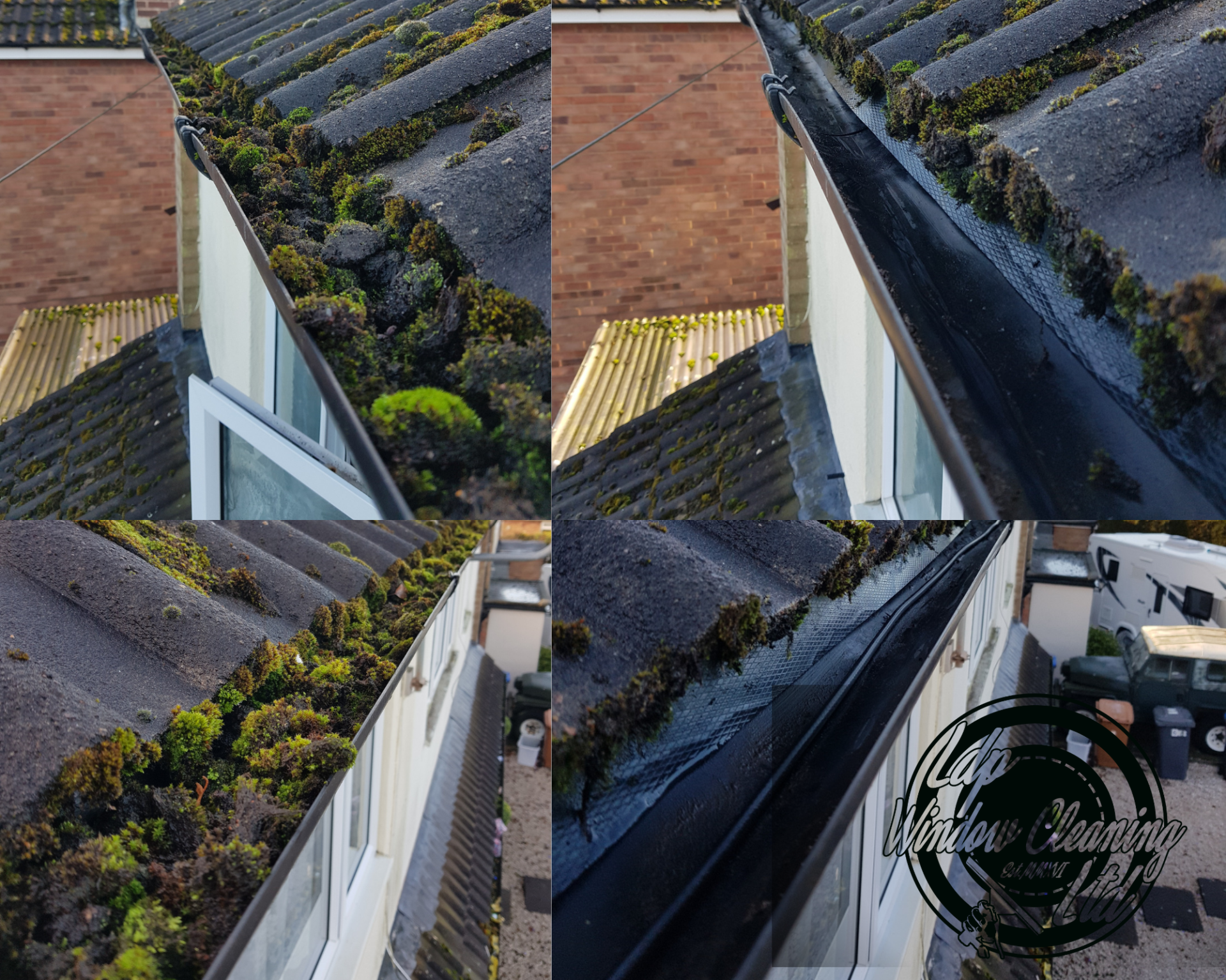 gutters full of moss