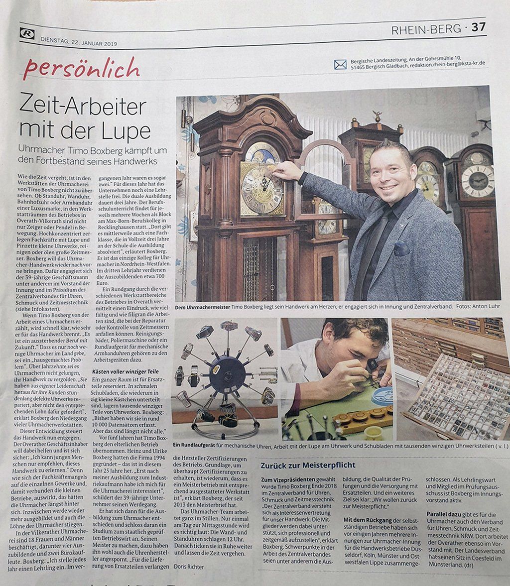 Uhrmacher Bergische Landeszeitung
