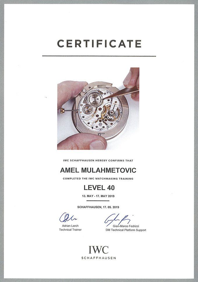 IWC zertifiziert IWC Uhrmacher