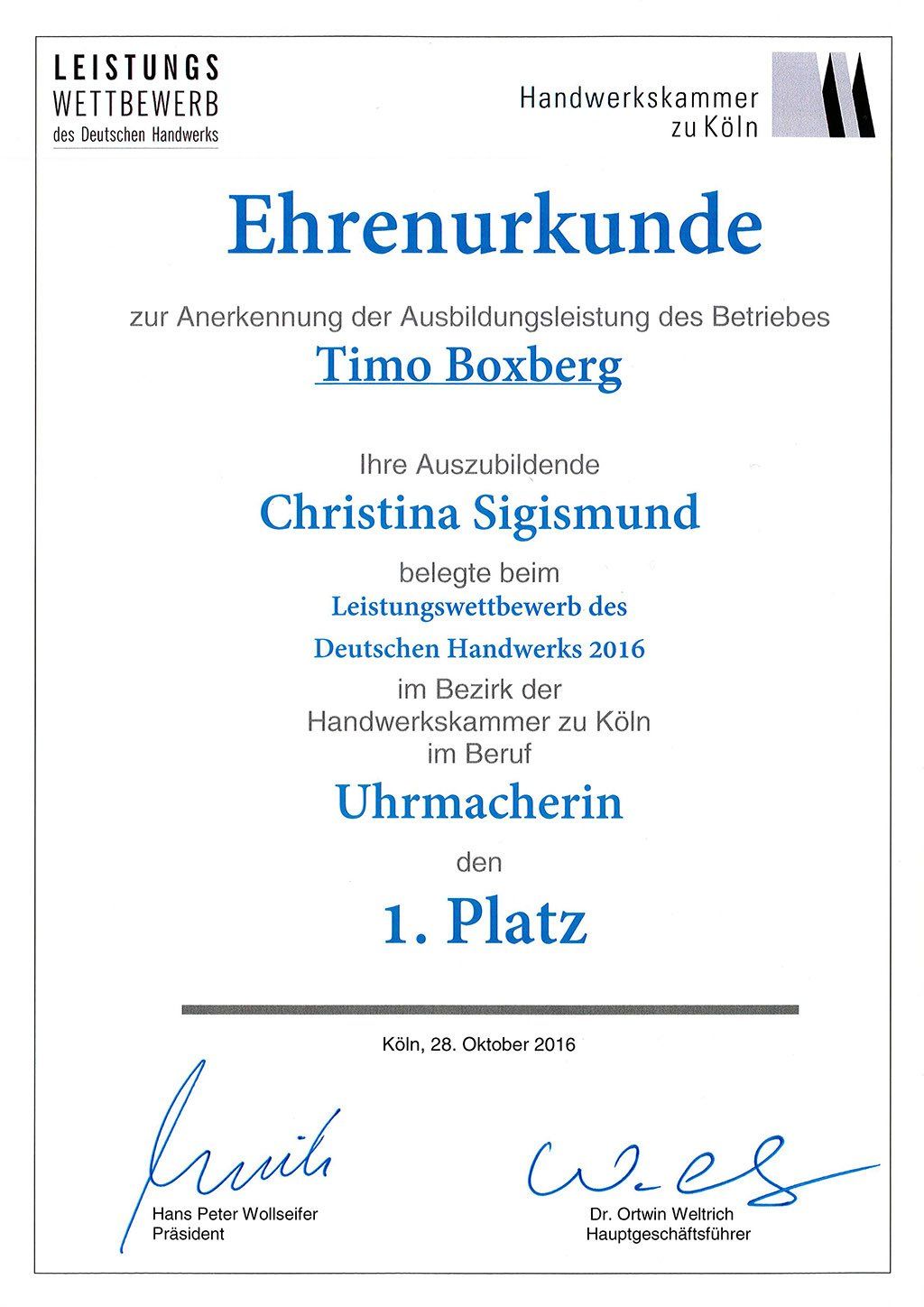 Uhrmacher Leistungswettbewerb Uhrmacher Leistungswettbewerb