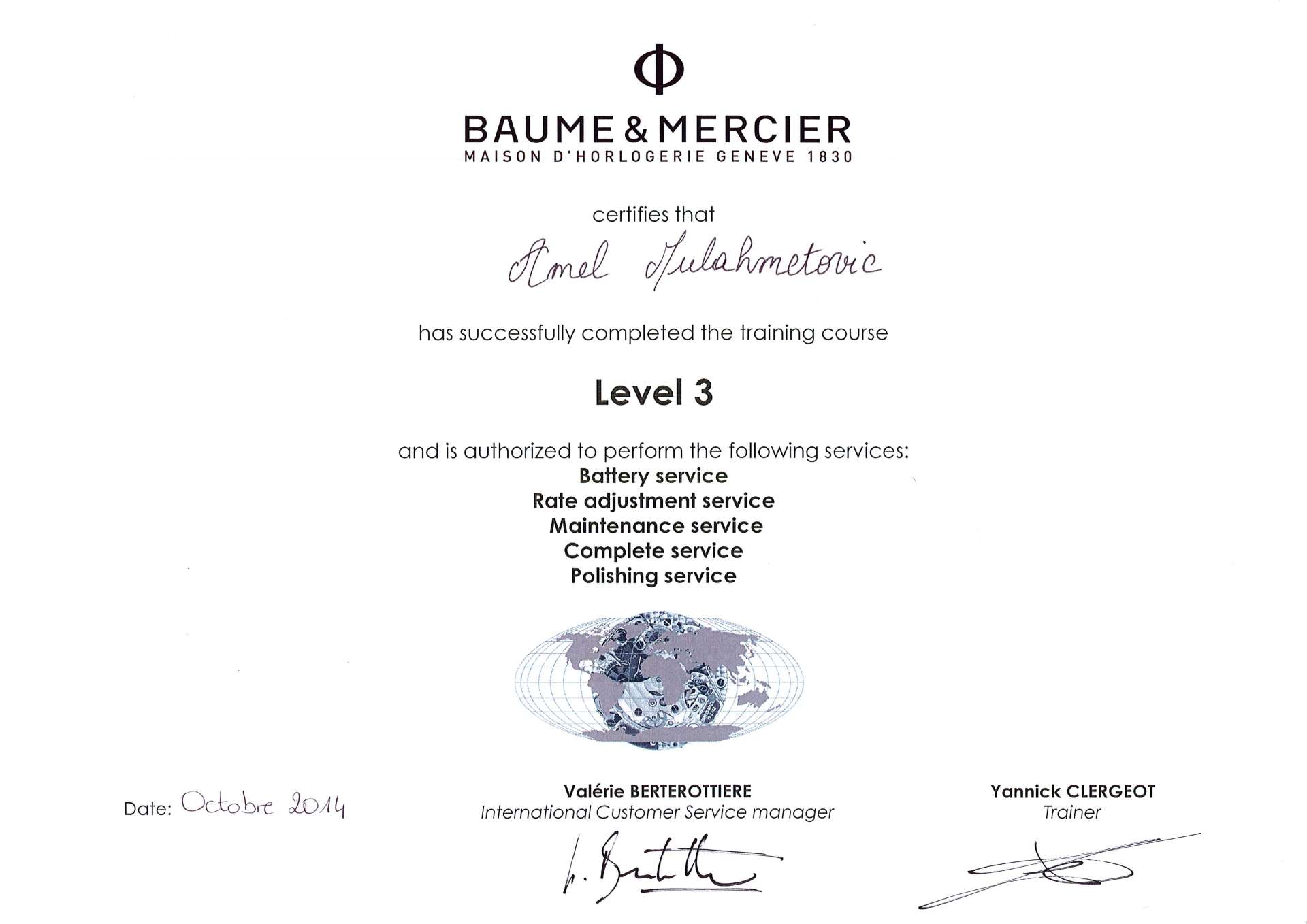 BAUME & MERCIER UHRMACHER AMEL MULAHMETOVIC BAUME & MERCIER UHRMACHER