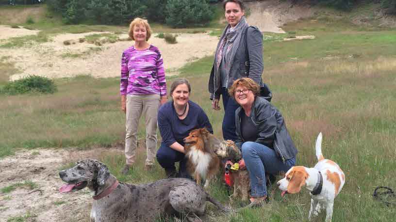Gruppen Faruen mit Hunden