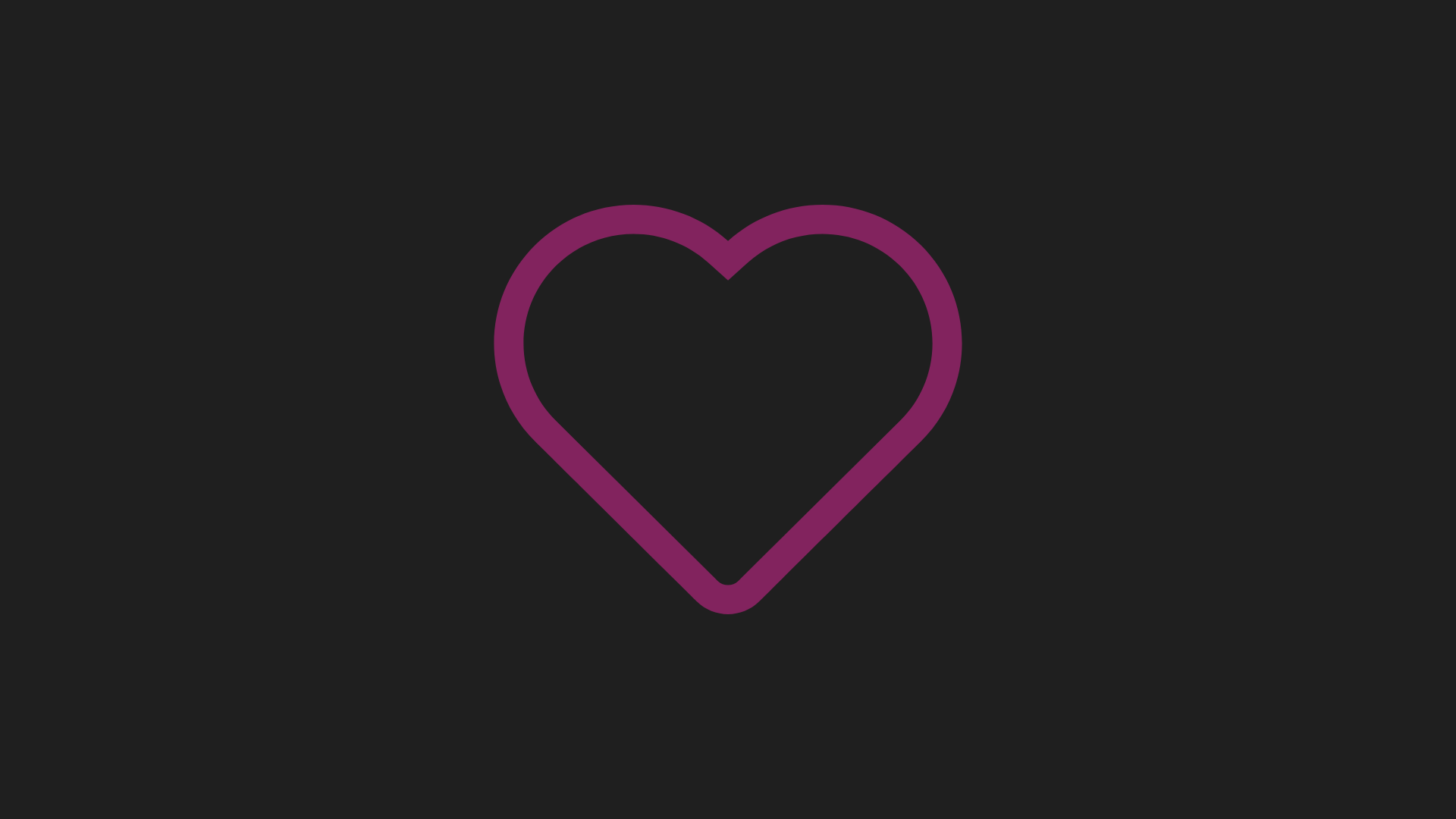 pink heart outline on black background