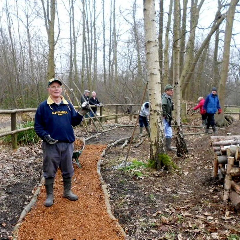 Re-surfacing a path in Norsey Wood