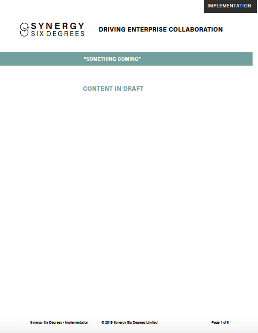 Implementation using the Synergy Six Degrees Flow Chain framework