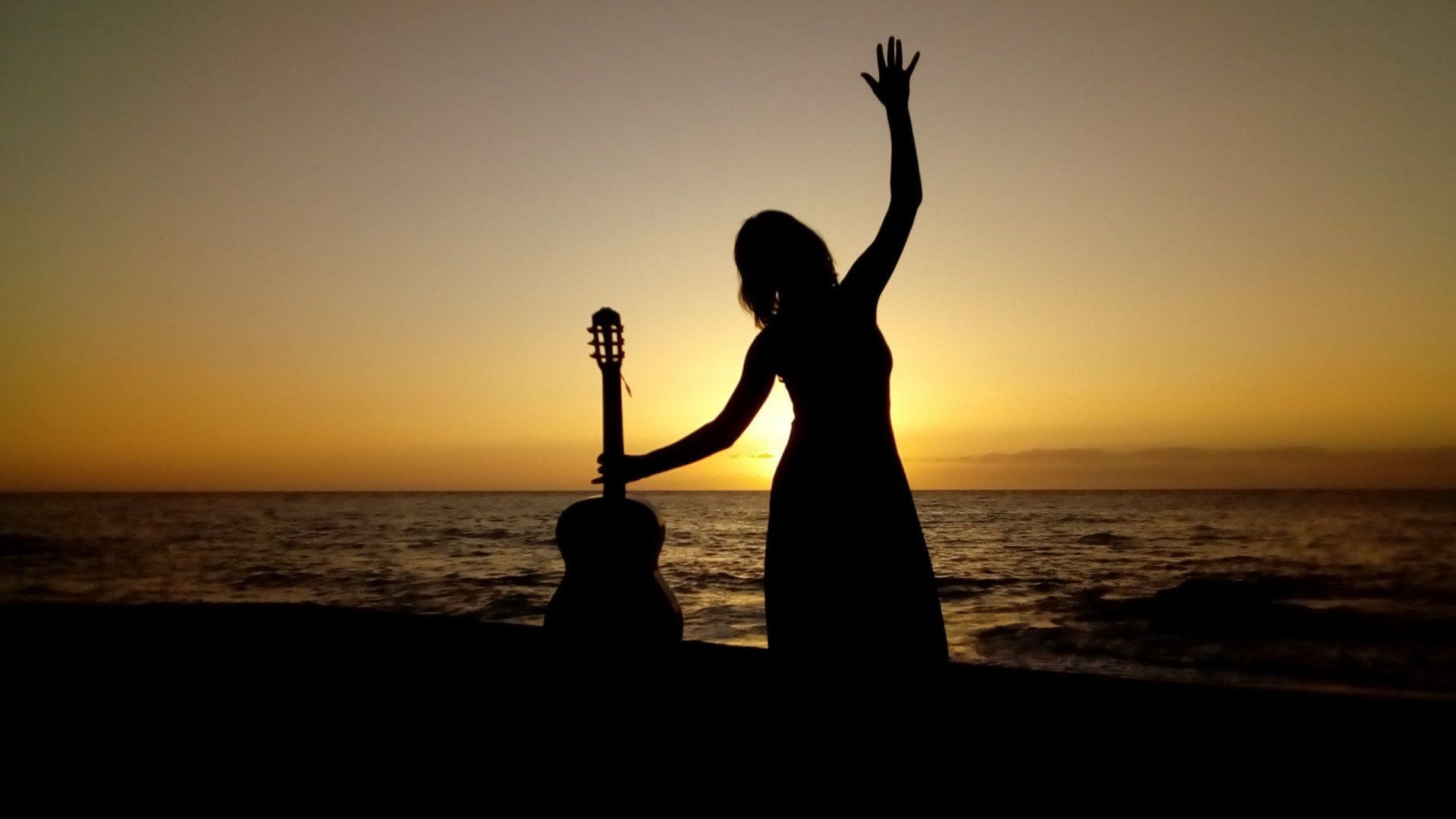 Singen beim Sonnenuntergang