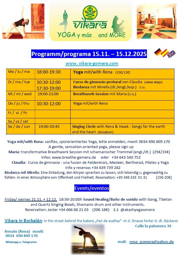 Aktuelles Vikara Yoga Programm