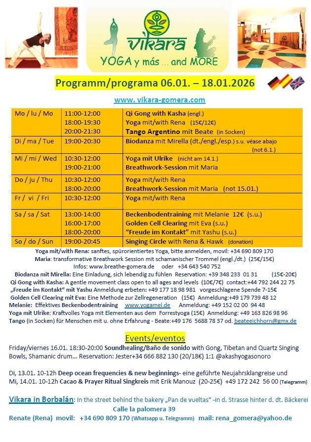 Aktuelles Vikara Yoga Programm