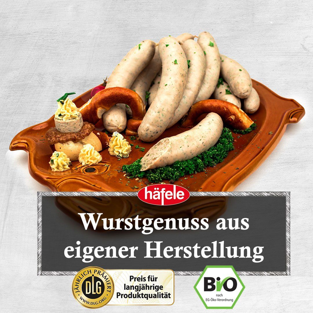 Unsere häfele Wurst stammt aus unserer eigenen Herstellung aus unserer Wurstküche in Bietigheim Bissingen