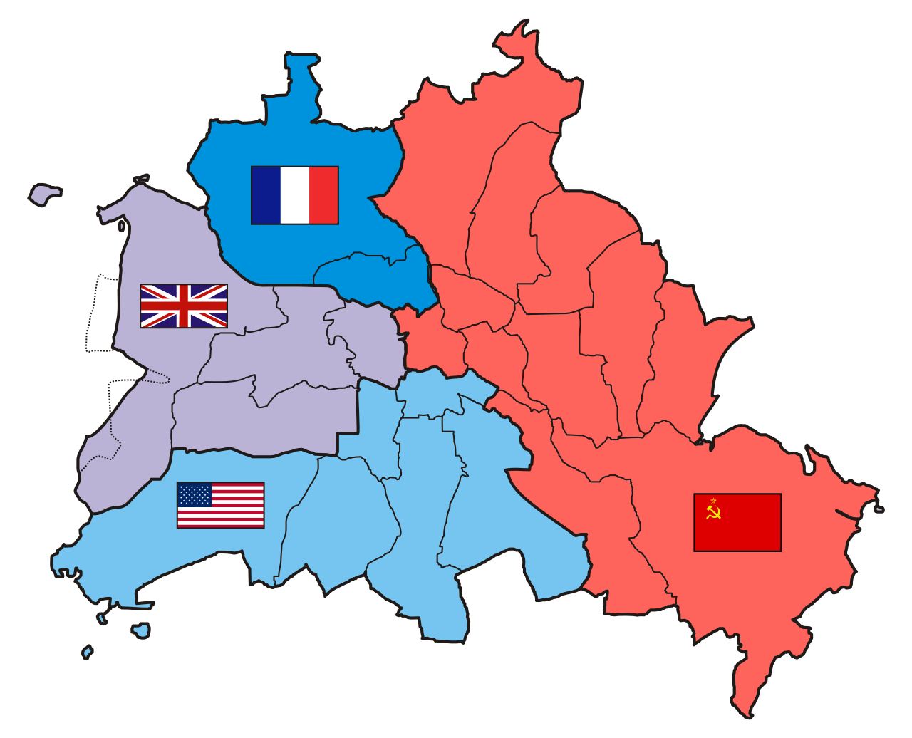 Karte der geteilten Stadt