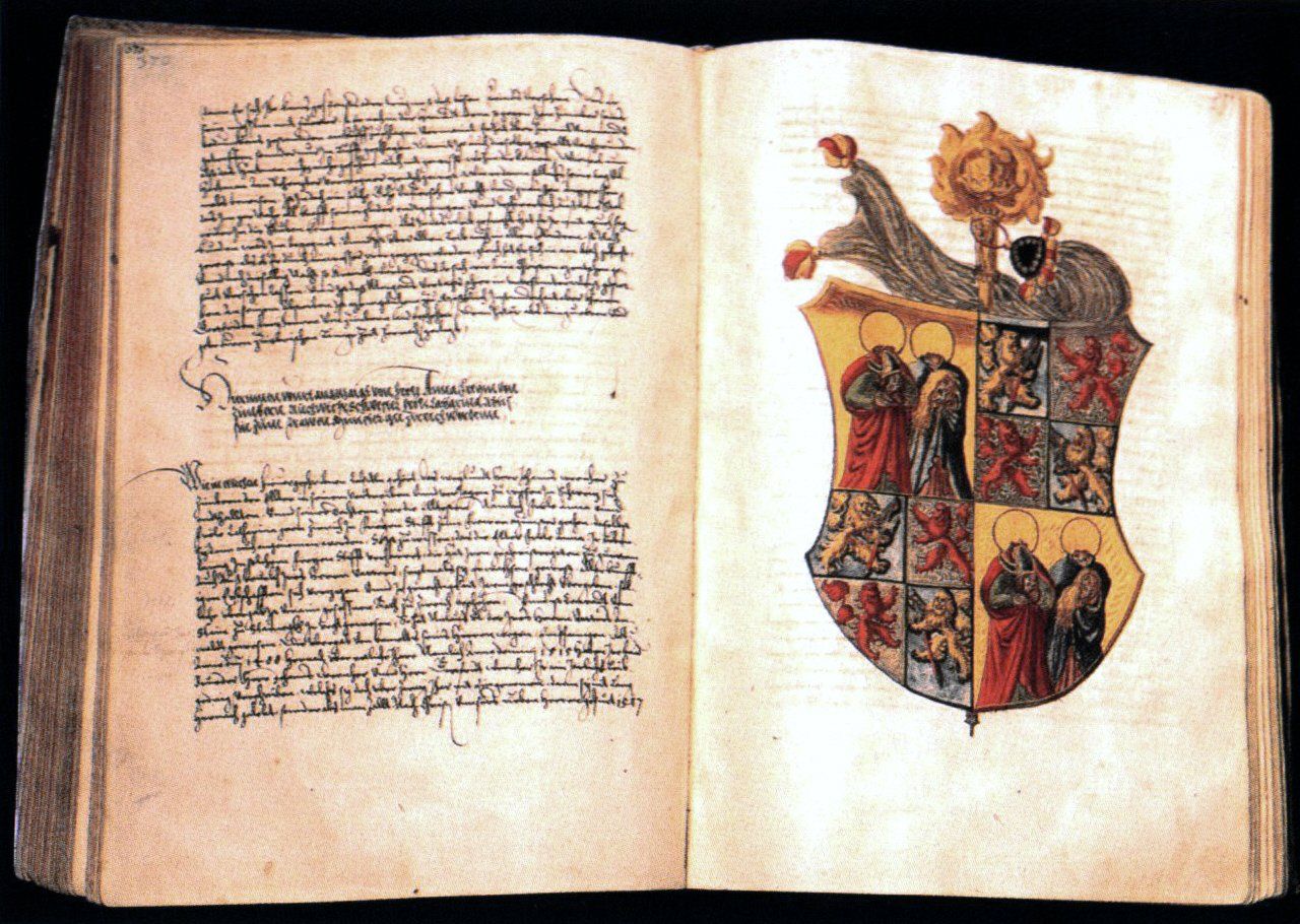 Seite aus der Chronik der Familie Zimmer aus dem 16. Jh.