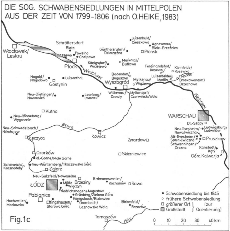 Karte der Schwabensiedlungen (Quelle: Historischer Atlas von Baden-Württemberg)