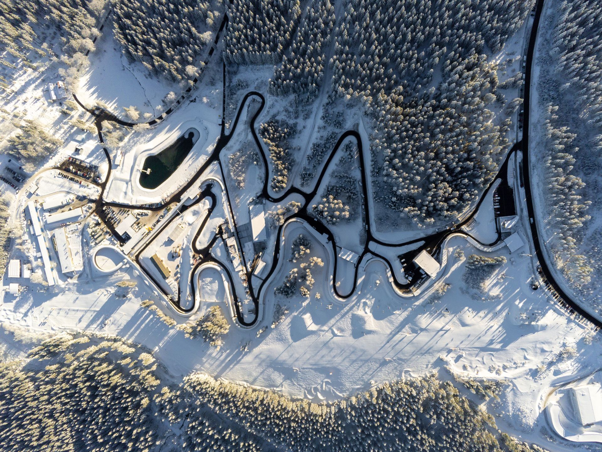 Architekturfotografie TSF Erfurt - Luftaufnahmen, Rennrodelbahn Oberhof