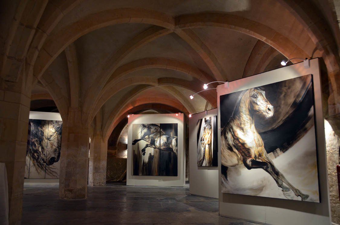 Exposition Hester Van Wijngaarden à Caen en 2014 - salle de script à l'Abbaye aux Hommes